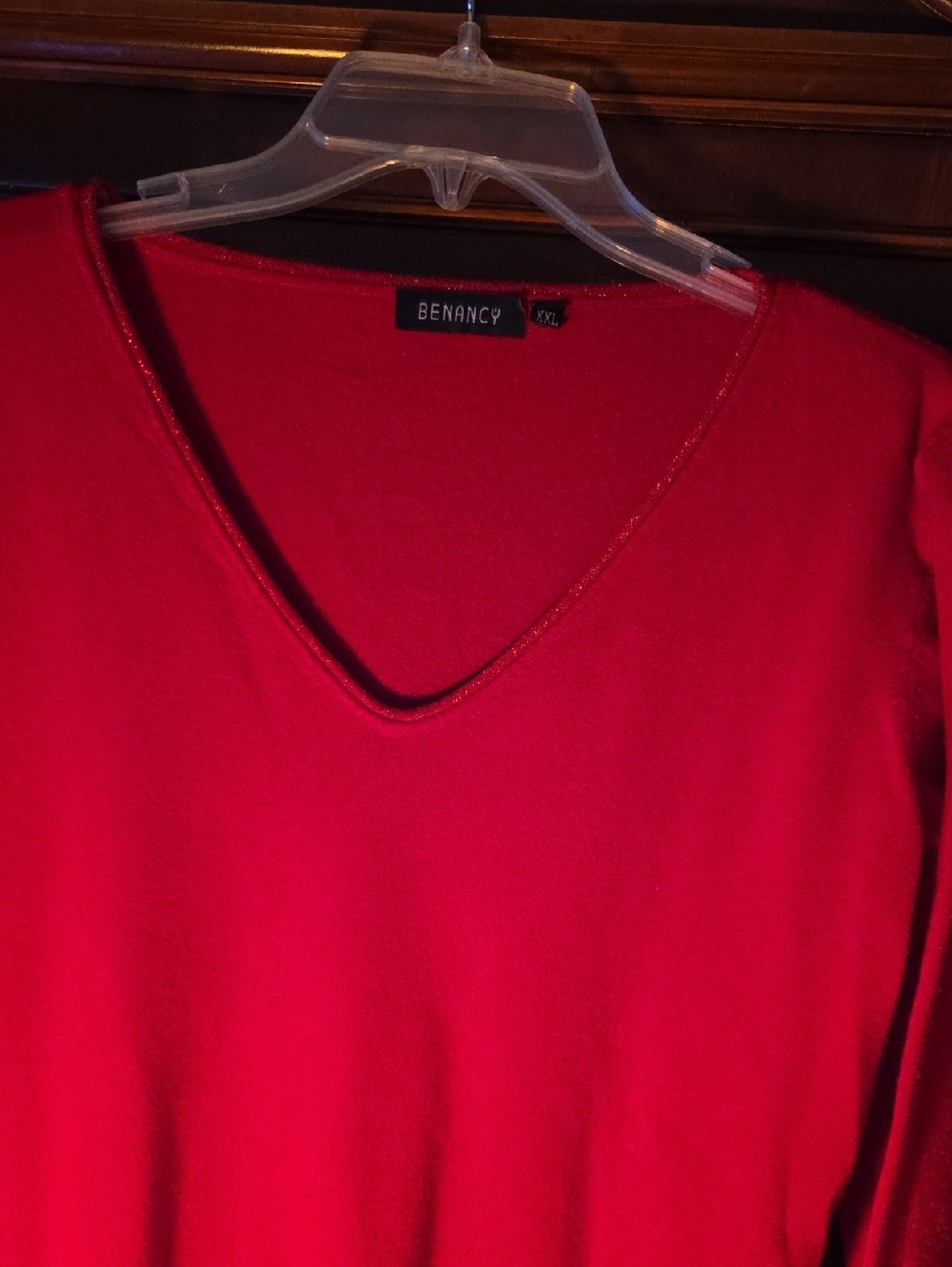 Red V-Neck Women’s Sweater